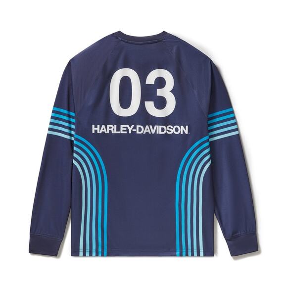 NWT Harley-Davidson Men's H-D TECH Racing Jersey in Beacon Blue sz 3XL - Picture 2 of 8